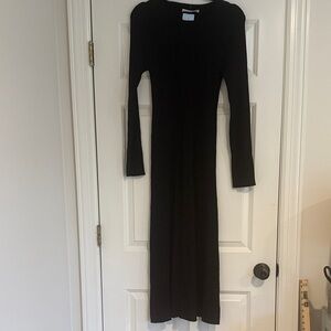 NWT LOFT Black Long Sleeve Dress Sz Lg